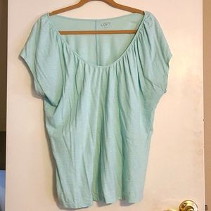 Ann Taylor Loft Sz XL Pale Blue Scooped Neck top